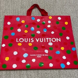 Limited Edition Louis Vuitton Red Multicolor Dot Gift Bag